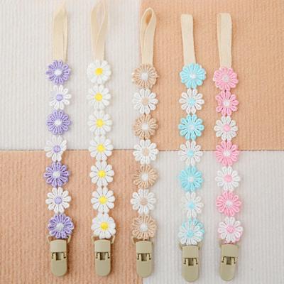 Baby Schnuller Anti-Drop Kette Baby Beißring Anti-Drop Clip Kleine Gänseblümchen Schnuller Lanyard Beißstab Clip