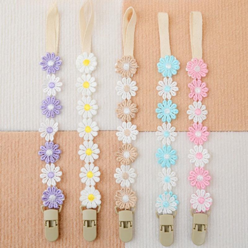 Baby Schnuller Anti-Drop Kette Baby Beißring Anti-Drop Clip Kleine Gänseblümchen Schnuller Lanyard Beißstab Clip