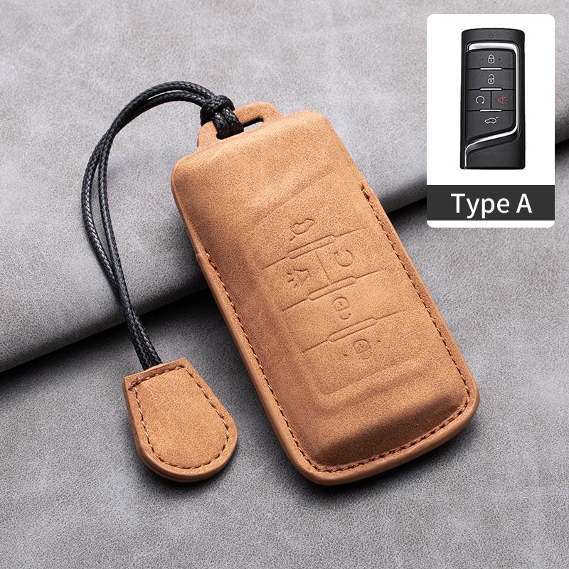 Leather Car Remote Key Case Cover For GAC Trumpchi GS4 GM8 GA3 GA6 SGS7 GA4 GS5 GS3 Legend GS8 Keychain Accessories