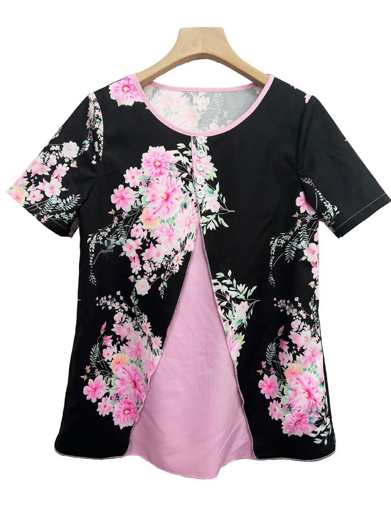 Women's 2024 Round Neck Chiffon Blouse
