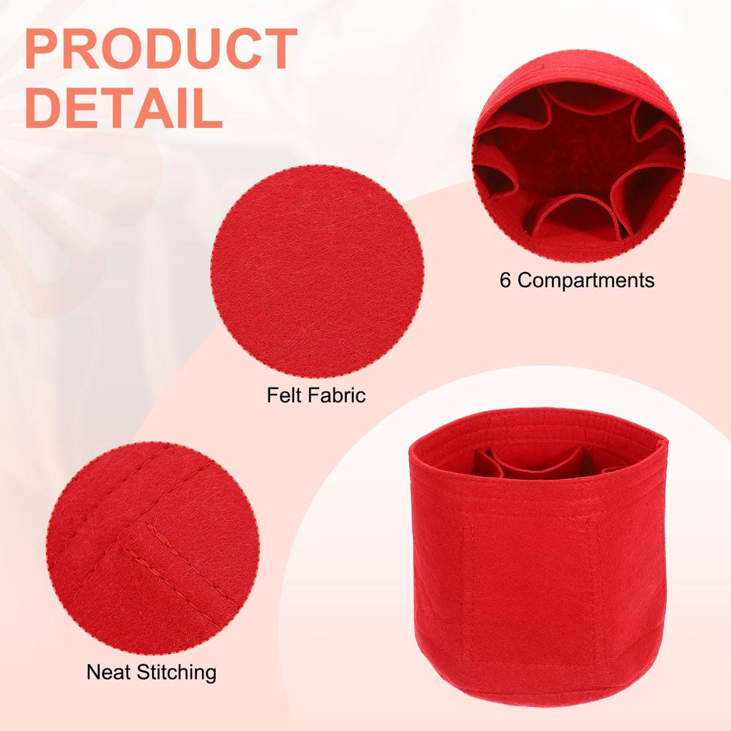 uxcell Bag Organizer Insert, Portable Felt Storage Pouch, Round Multi-Pocket Shaper for Bucket Bags, Dome Satchels, Totes, and Handbags (15cm x 15cm,