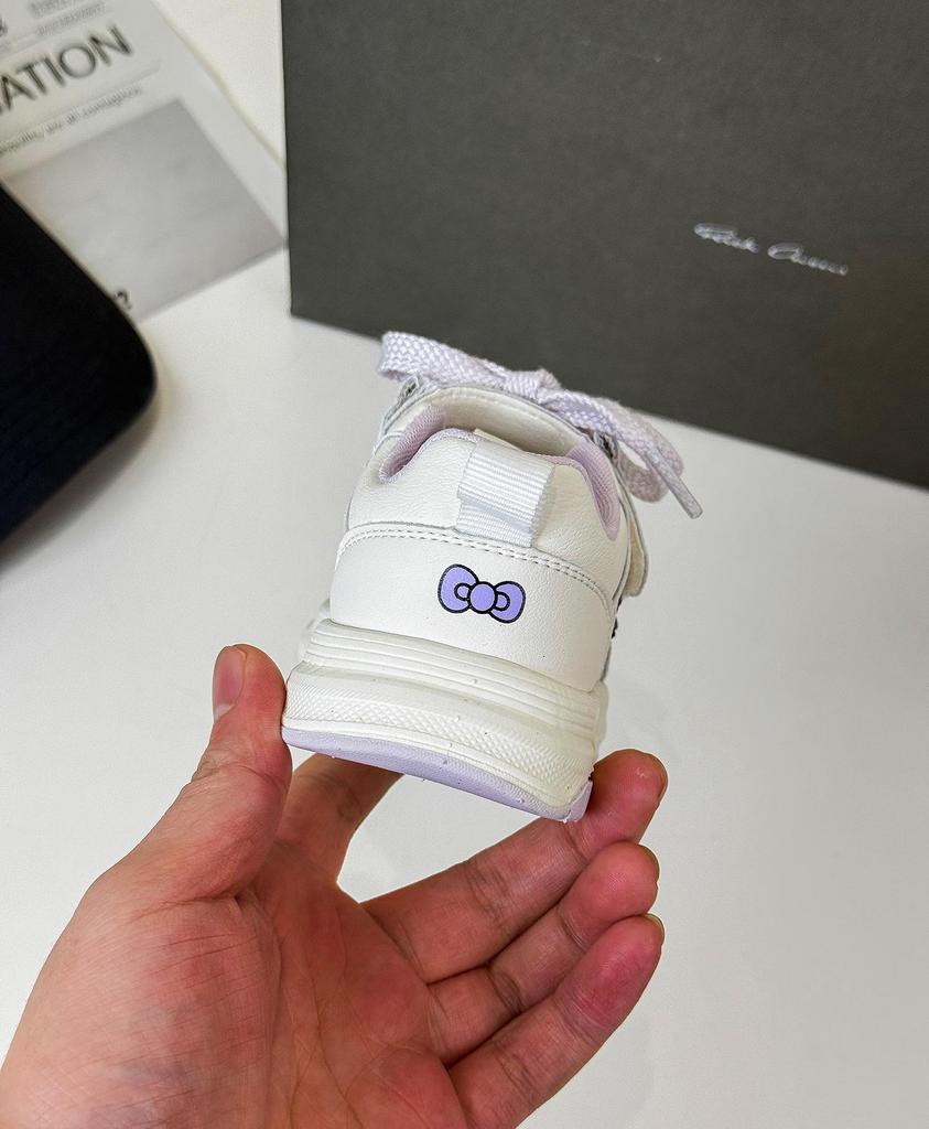 Spring 2026 Girls' Korean Style Lightweight White Canvas Shoes with Cute Kitty Design