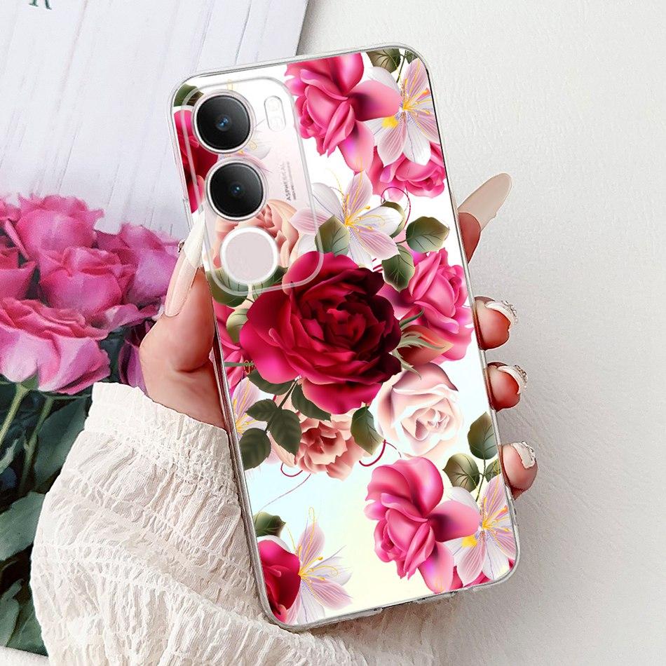 For Vivo Y19S V2419 Elegant Floral Butterfly Painting Phone Case For Vivo Y19s Y 19S 4G Soft Silicone TPU Cases