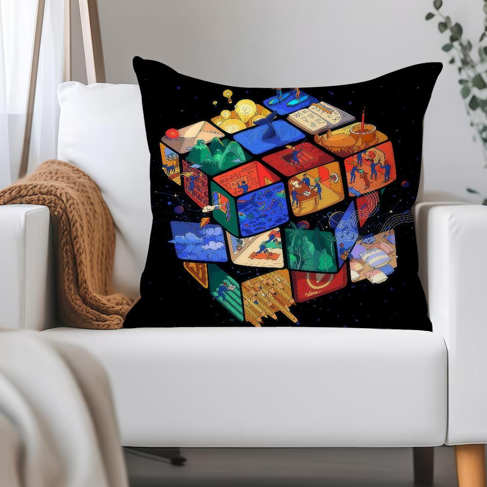 Game R-Rubik C-Cube Pillow Case Applicable Space For Guest Rooms Interiors Cars Office House Decoration