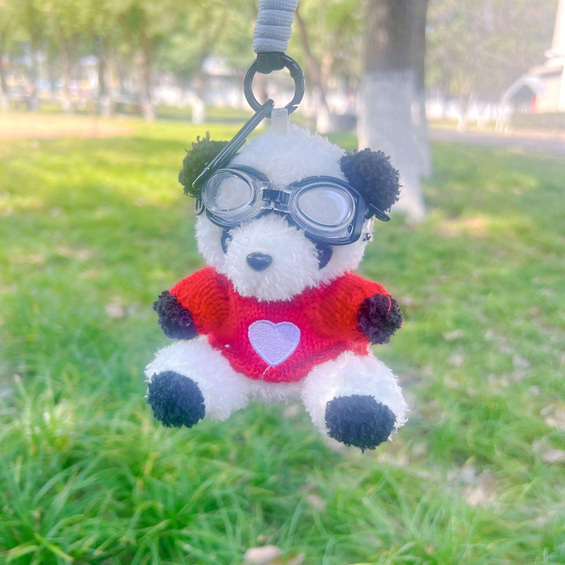 

Plush Stuffed Plush Shiny Camera Panda Doll Cute Animal Little Plush Plaything Keychain Key Chain Bag Pendent Accessories Kids Gifts