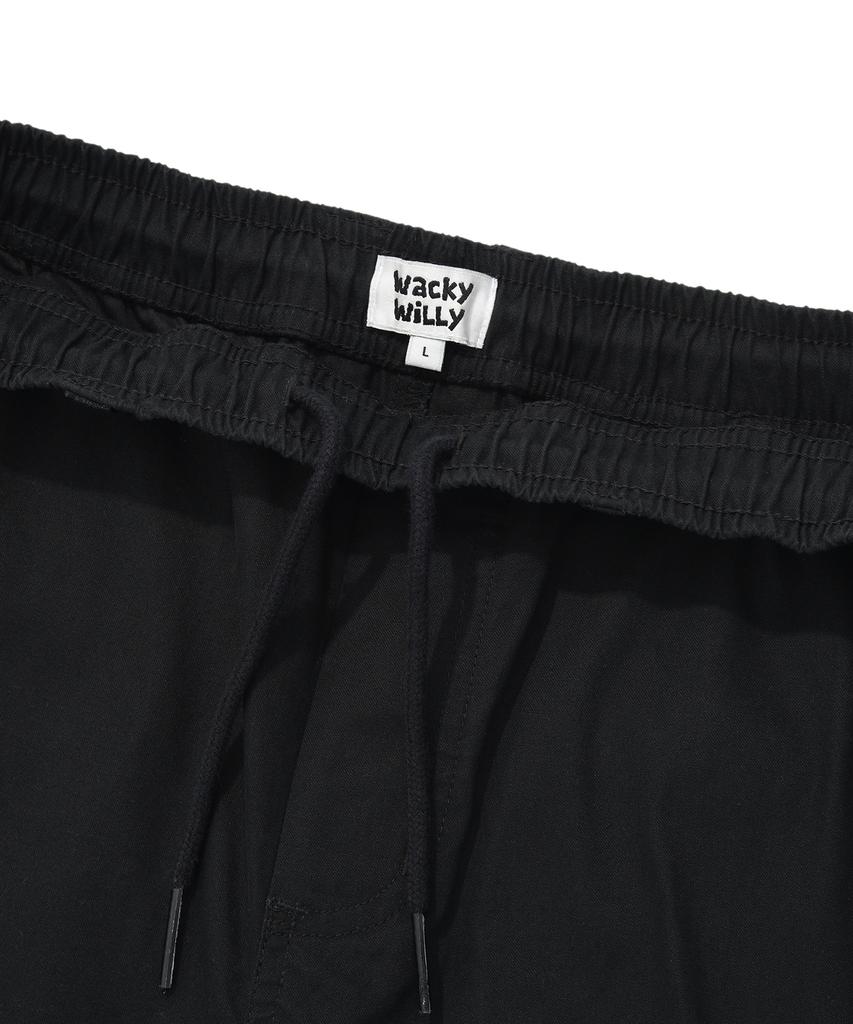 WACKY WILLY Parachute Cargo Pants Black