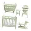 Miniature Baby Crib 1:12 Scale Dollhouses Furniture Nursery Bed Wooden Mini Cradle Dollhouses Accessories House Bed