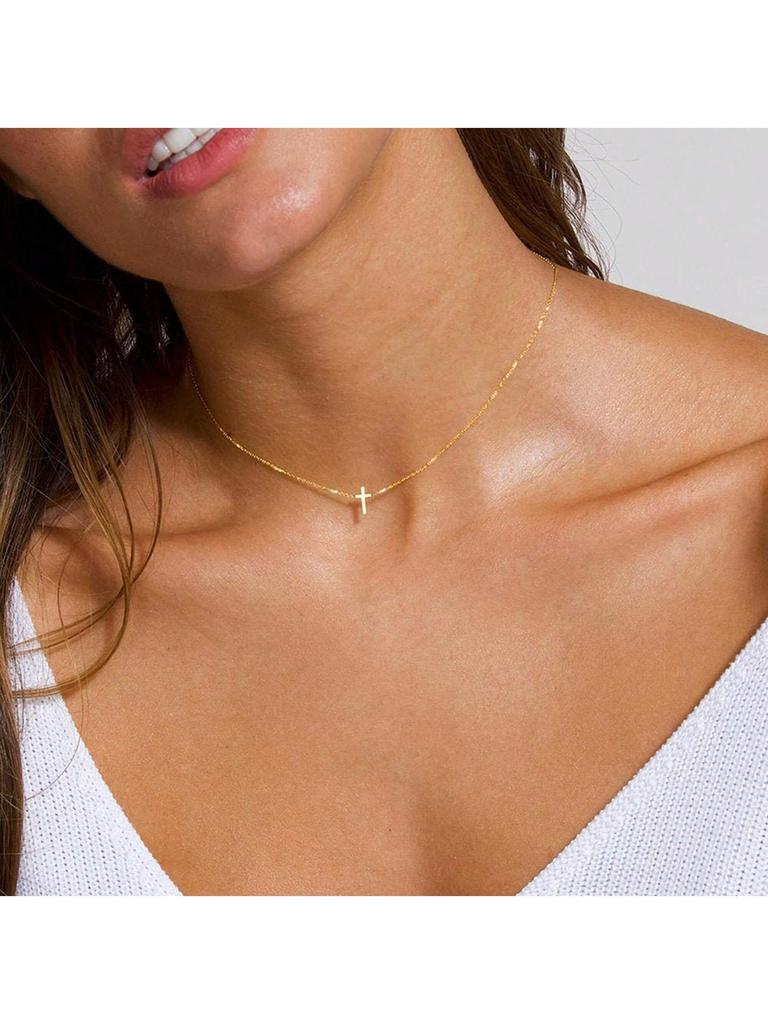 1pc Exquisite Fashion Cross Pendant Necklace Suitable For Women's Daily Wear