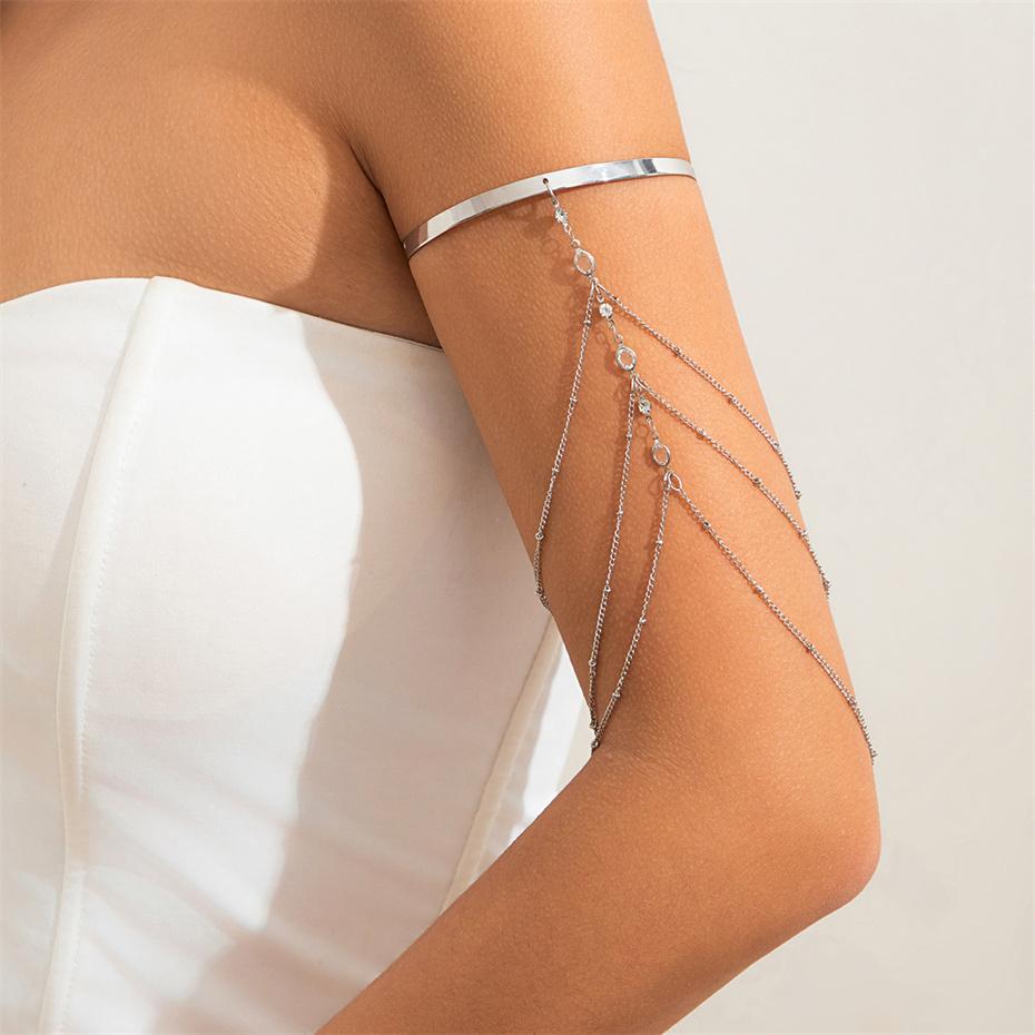 Ingemark 17 Styles Boho Crystal Pendant Cuff Open Bangles for Women Wed Bridal Goth Tassel Link Arm Bracelets Party Zircon Gift