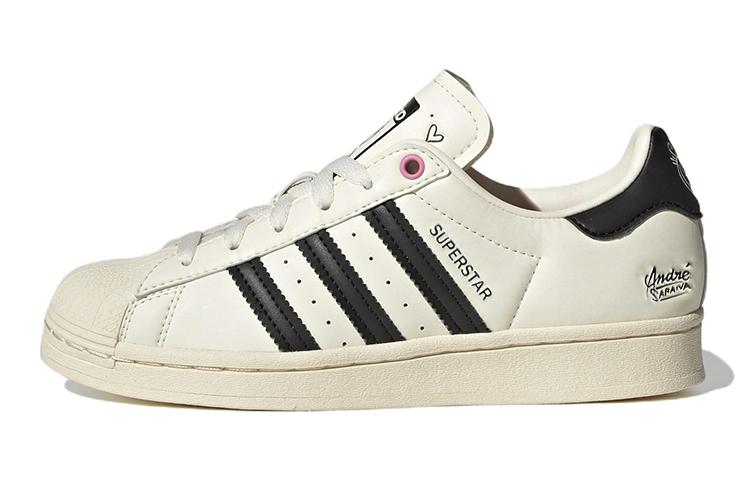 Adidas Originals André Saraiva Casual Low top Kids Skateboarding Shoes Beige Black GZ1753 35.5