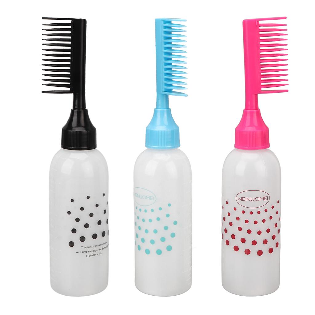 Comb Applicator Bottle Clear Scale Ergonomic Design Plastic Hair Coloring Bottle for Hair Dye