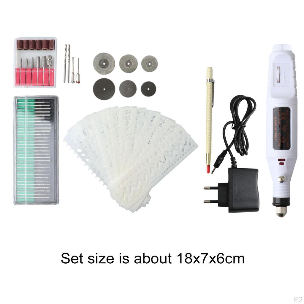 Electric Small Carving Pen for Art Polishing Tips Engraver Etching Engraving White