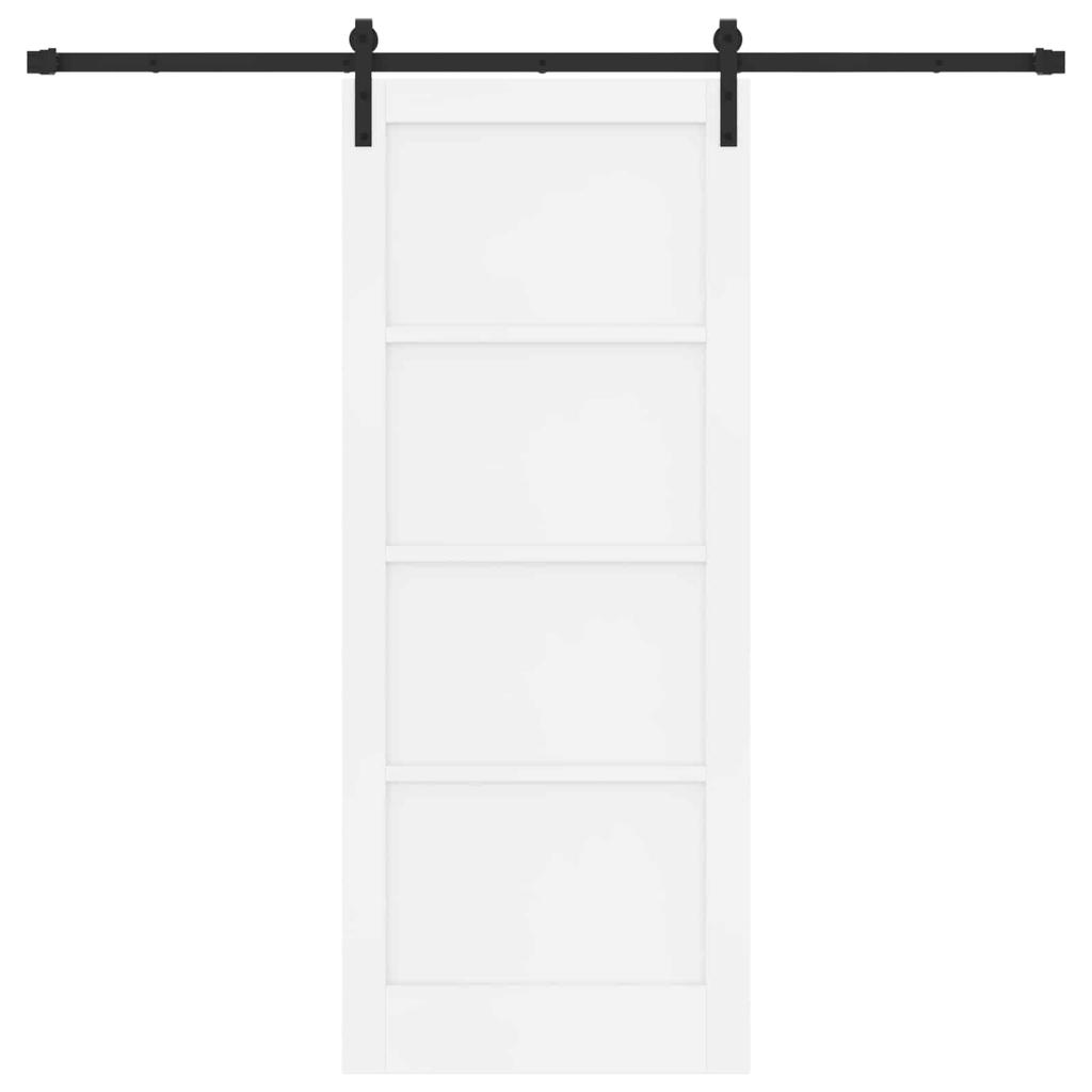 Sliding Door White 83 X 202 Cm Solid Pine Wood