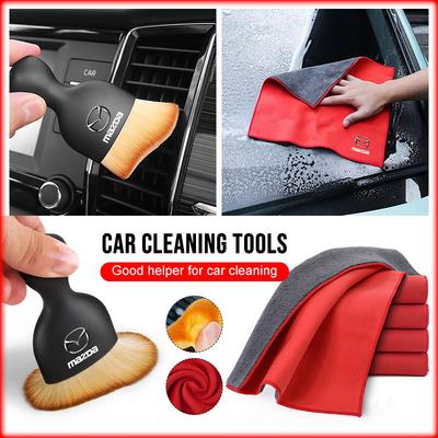 Car Cleaning Soft Brush Car Wash Towel Microfiber Cleaning Rag Cloth for CX5 2 Demio Atenza MS GJI CX3 CX9 Center Hub Cap