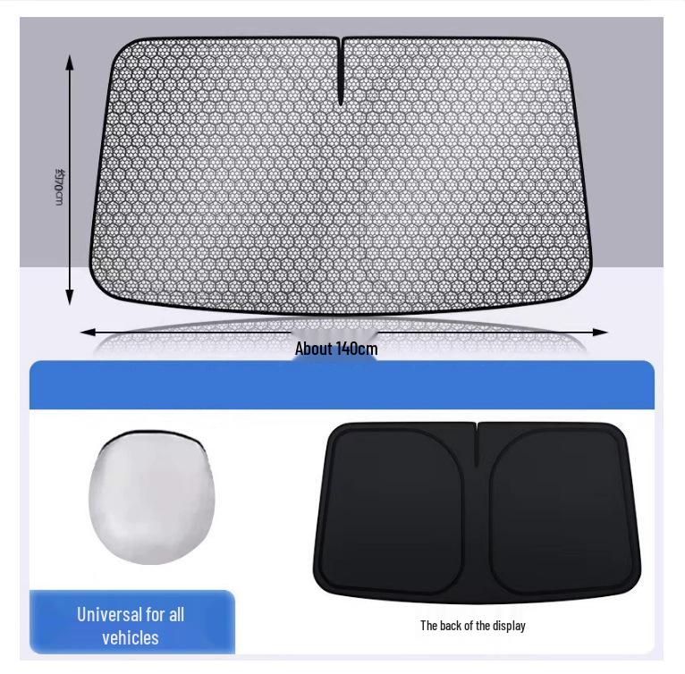 Silver-Coated UV Protection Car Sunshade: Full Blackout Heat Insulation for Windshield