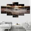 Dark Sunset Landscape 5 Piece Canvas Wallpapers Modern Poster Modular Art Painting for Living Room Home Decor