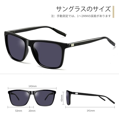 [Joopin] Photochromic Polarized Sunglasses for Men, UV400 Full Sun Protection, Lightweight (22g), Wellington Style, Suitable for Driving, Sports, and