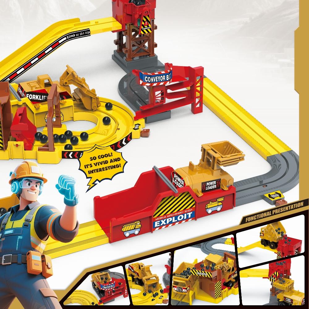Ungiftiges Baustellenfahrzeug Minenwagen Abenteuer Eisenbahnschiene Set Angetrieben Elektrisch Pädagogisches Spielzeug Geschenk Für Kinder Jeden Alters