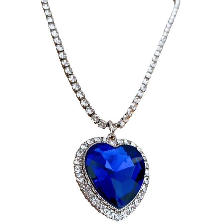 Teardrop Heart Pendant Rhinestone Choker - Elegant Women's Necklace