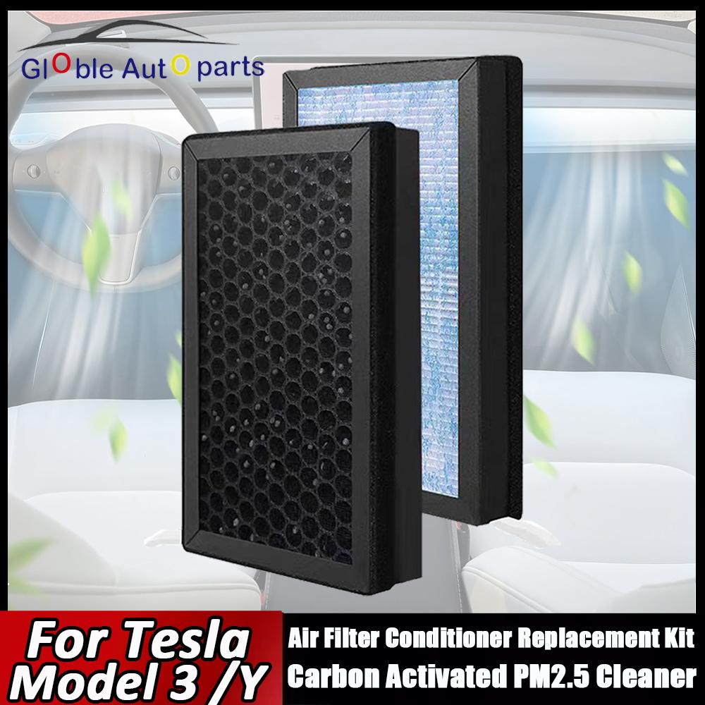 Luftfilter für Tesla Model 3 Model Y Aktivkohle PM2.5 Reiniger Luftfilter Klimaanlage Ersatzset HEPA Aktivkohle