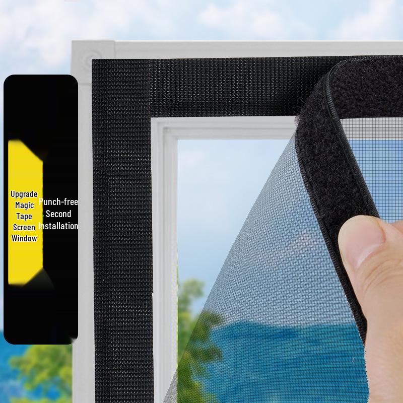Velcro Mosquito Proof Screen Curtain: Easy-Care, No-Punch, Self-Adhesive Window Net for Ventilation