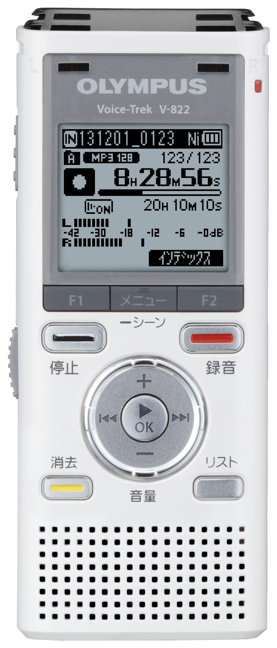 

OLYMPUS IC Recorder VoiceTrek 4GB Linear PCM Compatible MicroSD Compatible WHT White V-822 білий