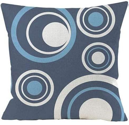 Modern Blue Geometric Linen Cushion Cover For Car Living Room Sofa Bedroom Home Decor, 40X40 45X45 50X50 60X60 Pillowcase
