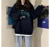 Hooded Sweater Women's Tide 2025 Autumn New Korean Version of Letter Velvet Student Loose Top Women's Clothing