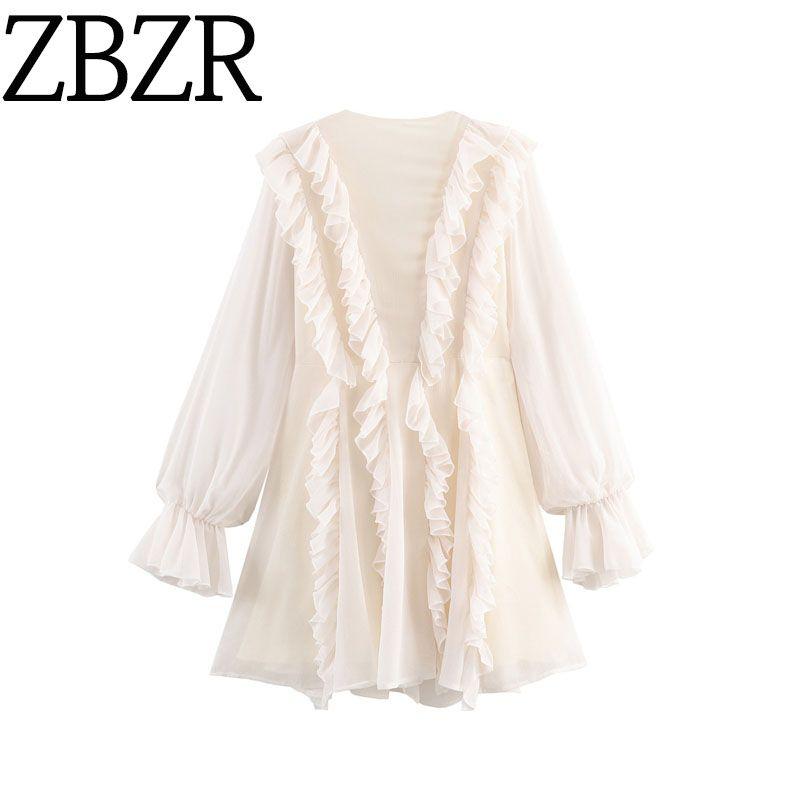 Za Autumn New Women Clothes 2025 Western Style Fashion Design Sense Chiffon Multi-Layer Frill Long Sleeve Dress