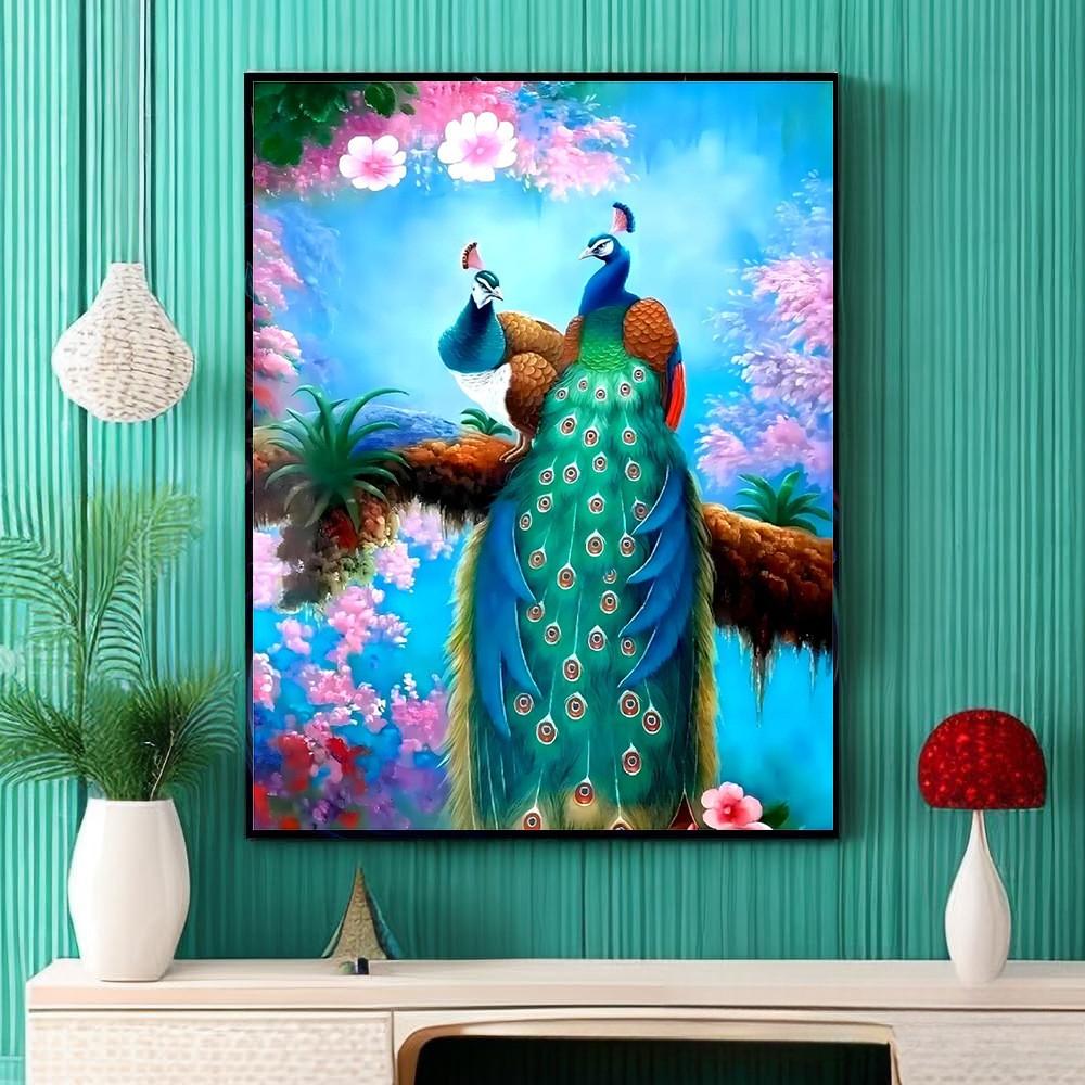 Peacock Diamond Painting Round Diamond Full Diamond Square Diamond Living Room Bedroom Decorative Painting