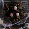 Halloween Skeleton Wreath Decoration Mesh Rose Head
