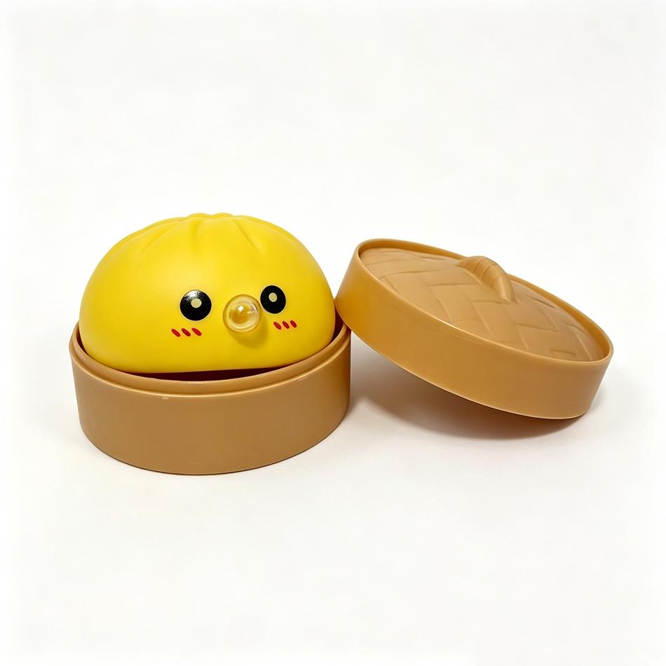 Bubble Blowing Dumpling Steamed Bun Squishy Vinyl Squeeze Fidget Sensory Toy Stress Relief Decompression Desk Decor Party Favors