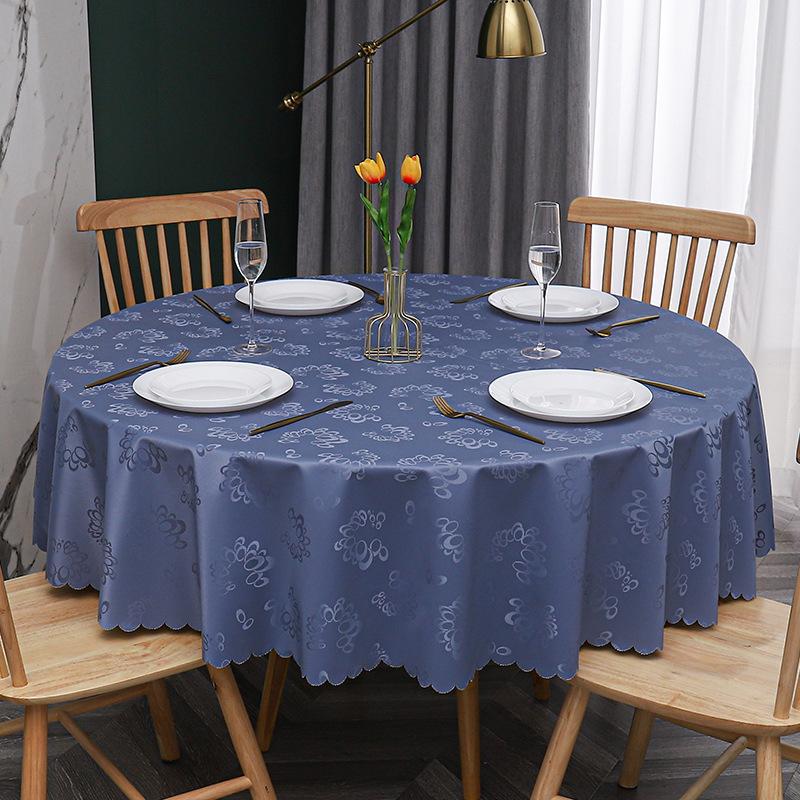 European Style PU Thickened Waterproof Coffee Table Cloth Oil-proof Washless Round Tablecloth Table Decor