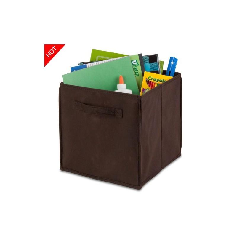 Modern Foldable Fabric Storage Box For Bedroom With 21l Capacity For Clothes Toys шоколадный