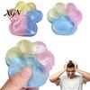Soft Cat Paw Fidget Toy Squeezable Slow-Rising Stress Reliever Realistic Rhinestone Plush Claw Design Novelty Decompression Gift for Kids Adults Large