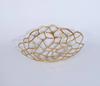 Metal Perforated Fruit Plate Tray Desktop Storage Container Geometric Golden Snack Plate Home Decoration Accessories