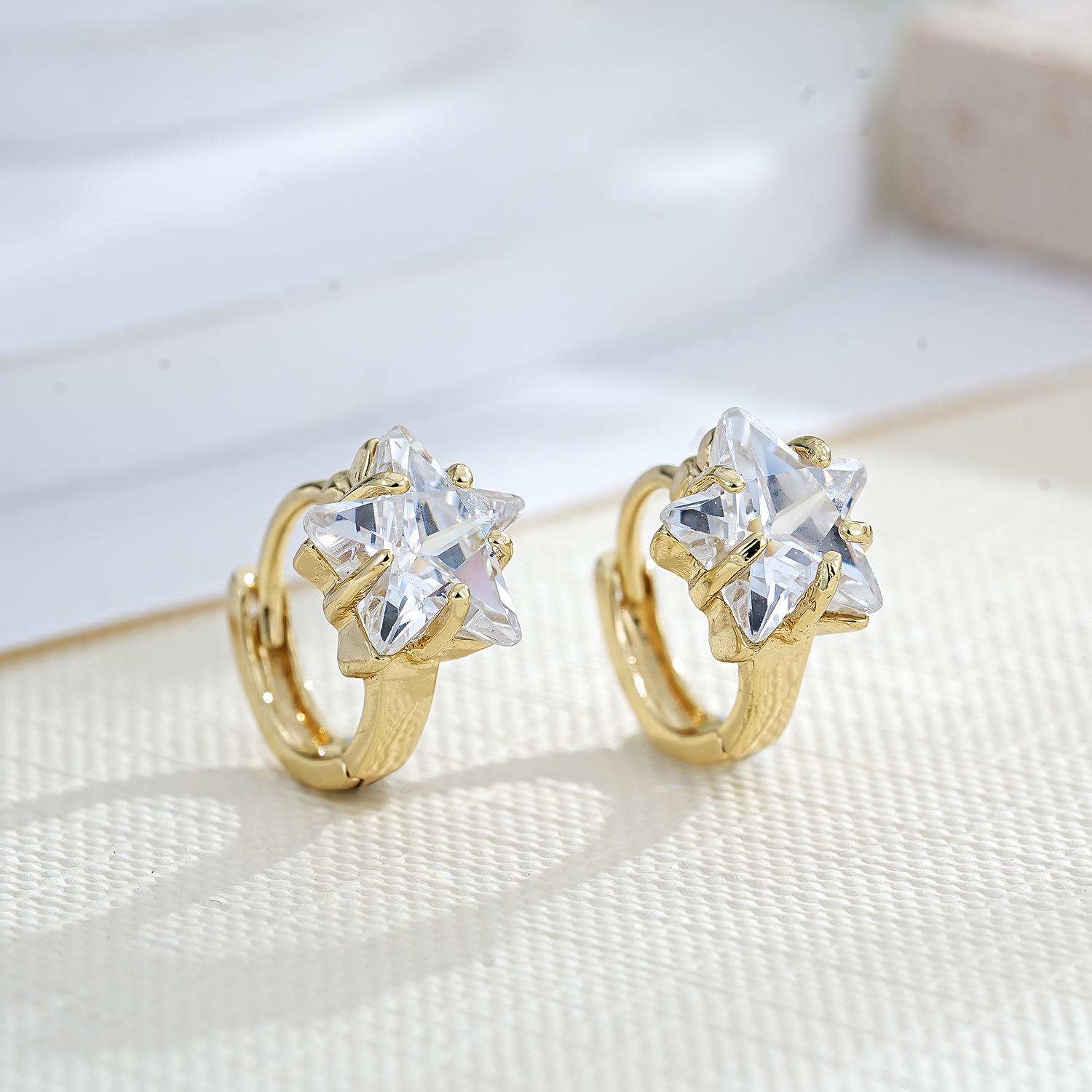 18K Gold Copper Zircon Ear Cuffs - Elegant, Versatile Women s Luxury Earrings
