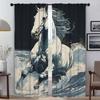 Horse Curtains for Living Room Curtain Partition Halloween Decoration Home Interior Curtains 2 Pieces Tulle for Bedroom Shades