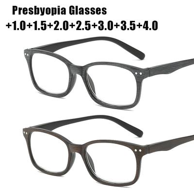 New Classic Spring Fold Presbyopia Glasses Unisex Small Square Frame Beige Studs Reading Glasses with Plus Diopters