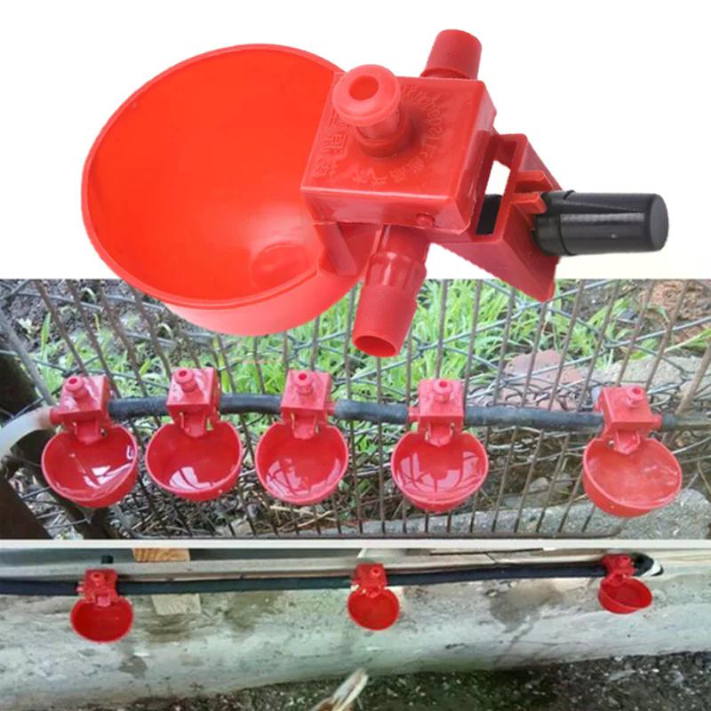 5Pcs Poultry Chicken Automatic Feeder Drinker Coop Bird Water Drinking Cups