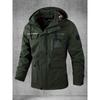 Men's Softshell Jacket, Spring and Autumn Multi-Pocket Hooded Jacket, Waterproof and Windproof Outdoor Jacket for Hiking and Camping