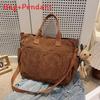 Canvas Tote Bag For Women With Inner Zip Pockets And Adjustable Strap For Casual Travel