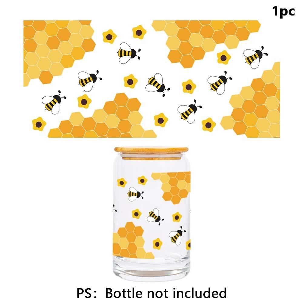 Glas Wasserbecher mit frischen Blumenpflanzen-Serie Kristall Transferaufkleber zur Heimdekoration