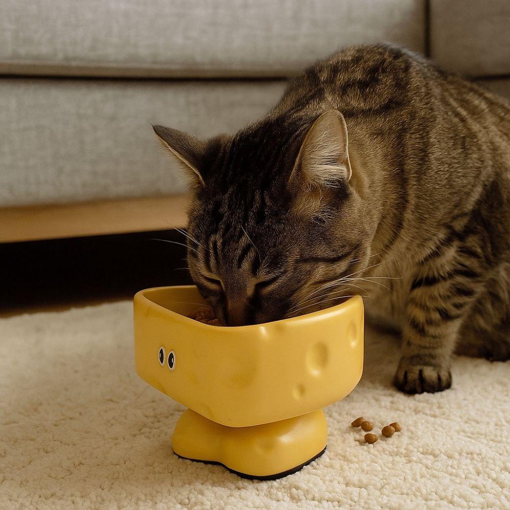 Cartoon Ceramic Cat Bowl High Footed Anti-ant Cat Bowl Slow Eating Bowl  Cat Feeding