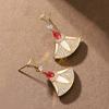 Stylish and Simple Zircon Skirt Full of Diamonds, Fan Earrings, Light Luxury, Niche, Exquisite and High-end Atmospheric Earrings.