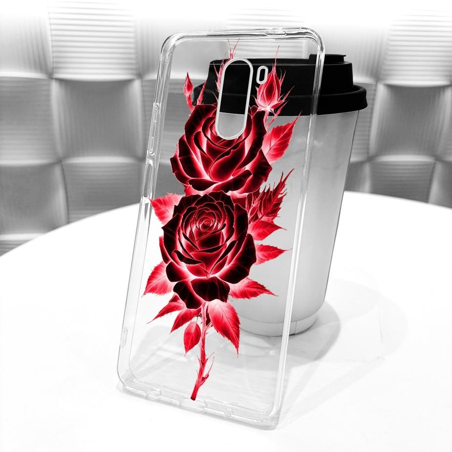 Para Xiaomi Pocophone F1 Funda Lujo Lazo Flores Pintadas Cubierta 6.18'' Suave TPU Funda para Teléfono Para Xiaomi Poco F1 PocoF1 Fundas Bumper
