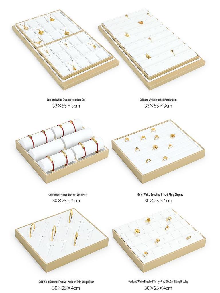 Ya Yu Jin Bai Jewelry Display Tray for Bracelets, Ear Studs, Necklaces - Silver & Gold