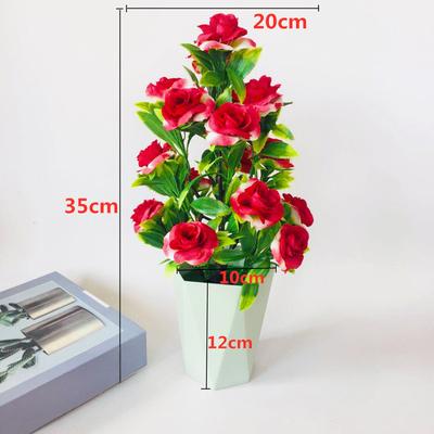 17 Tea Rose Potted Plants Artificial Flower Potted Plantsand Artificial Rose Green Plant Potted Ornaments