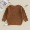Boy Cute Sweater Children Baby Letter Embroidery Knitted Tops Kids Autumn Winter Pullover Sweaters Clothes