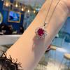Jewelry Pendant Simulation Red Necklace Diamond Women'S Pendant Main Stone 10 * 12